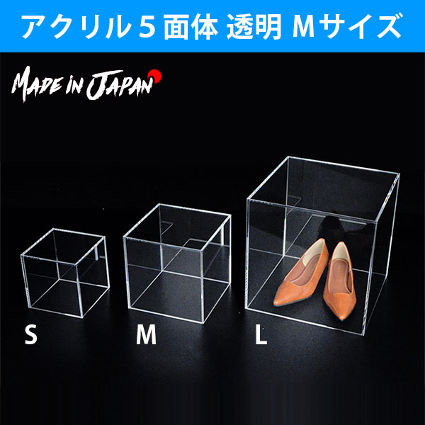 【楽天市場】アクリル5面ボックス 透明 Lサイズ(外寸：W300×D300 