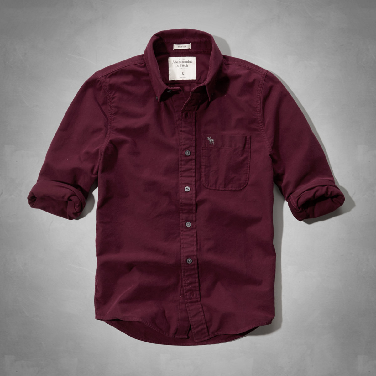 maroon button shirt