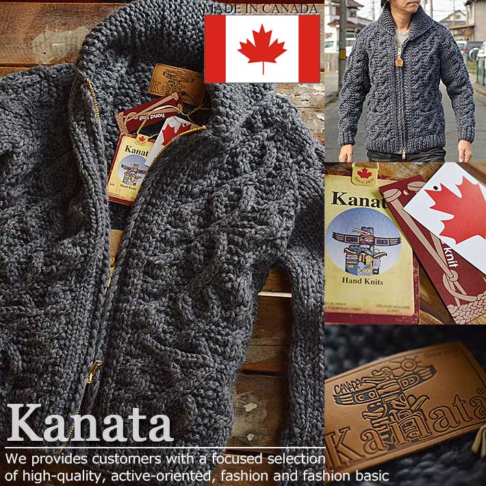 楽天市場 Kanata カナタ カナダ製 手編み カウチンセーター セーター メンズ レディース ジャケット アウター カウチン Talon製zipper Vintage Navy メーカー正規代理店 Hype