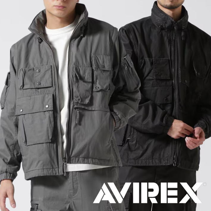 【2WAY仕様】AVIREX ジャケット ベスト メンズ 正規品 ブランド Y_U 7835152004 ★REVM 7986806 PIGMENT 2WAY CARRIER JACKET / ピグメント 2ウェイ キャリア ジャケット おしゃれ アビレックス アヴィレックス 送料無料｜HYPE