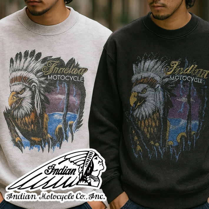 Indian Motocycle 北米インディアン 汗水 調教師 メンズ レディース  sweat printed 刷り上げる ブランド名 集積回路-3009 7986582 貨物輸送無料