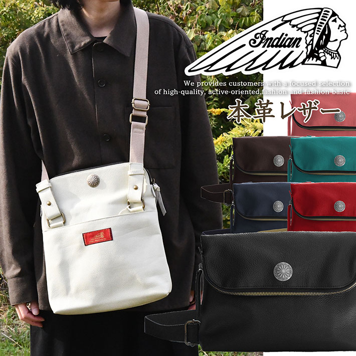 楽天市場】ショルダーバッグ メンズ インディアンモトサイクル ヌメ革