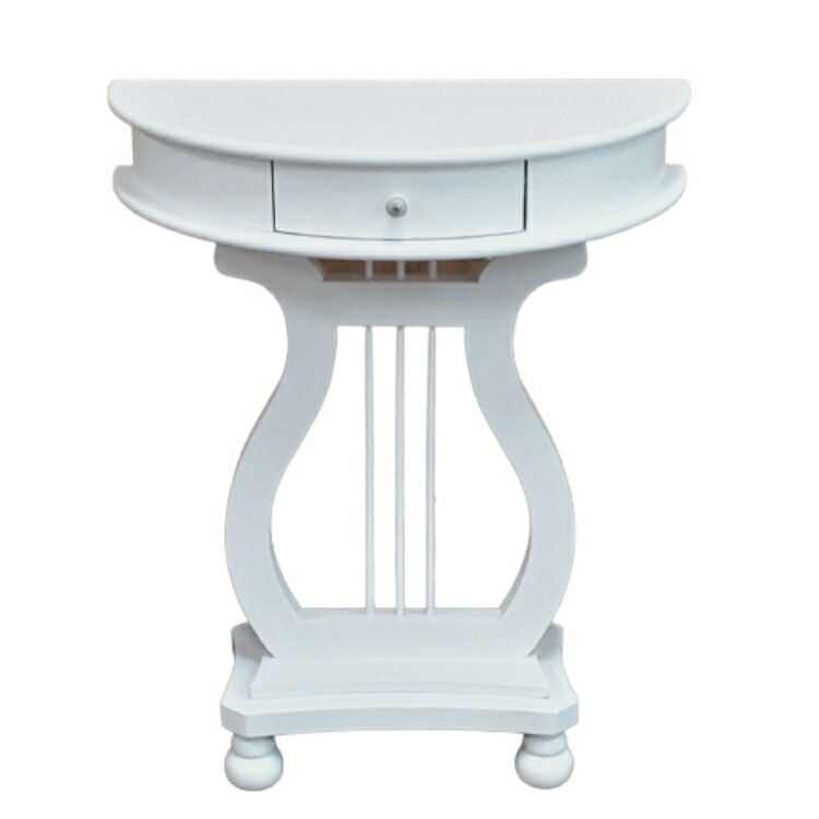 雰囲気のあるコンソール　サイドテーブル　ネコ脚　ロココ調家具　ホワイト 4120-18_t.jpg