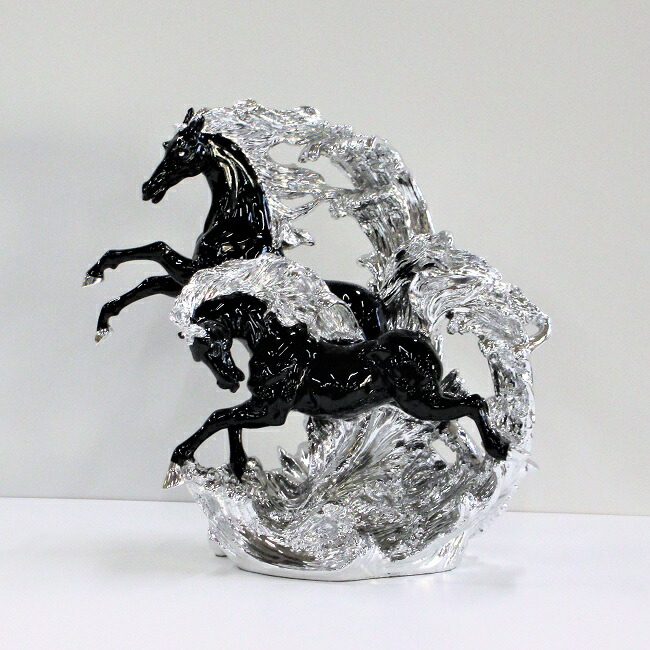 GMDTN31E ○ 飯田商事 iida 置物 馬 樹脂製 ブラック&金色 イン GMDTN31E ○ 飯田商事 iida 置物 馬 樹脂製 ブラック&金色 イン