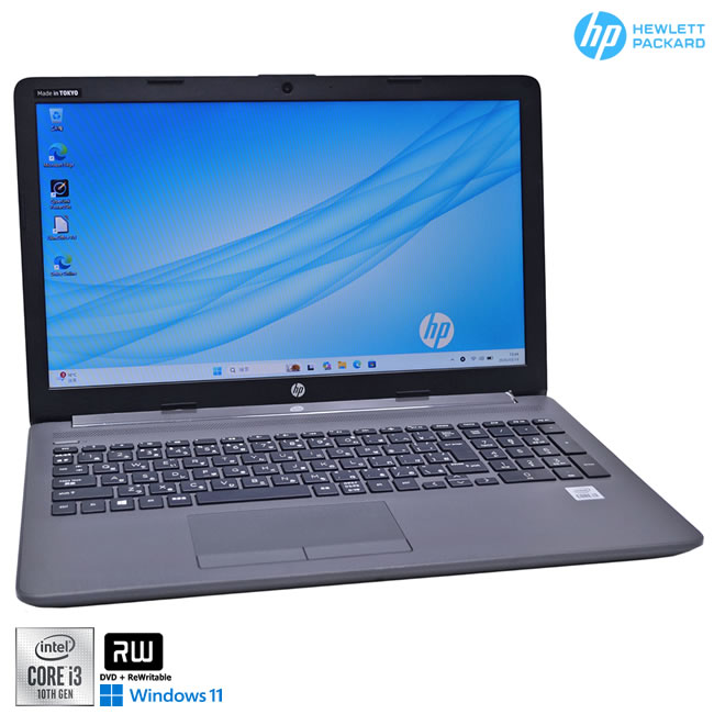新品SSD512G 15.6型 万覚え帳マイコン HP 250 G7 NoteBook パソコン Core i3 1005G1 記憶装置8G Web写真機 Wi-Fi マルチ Windows11【中古】