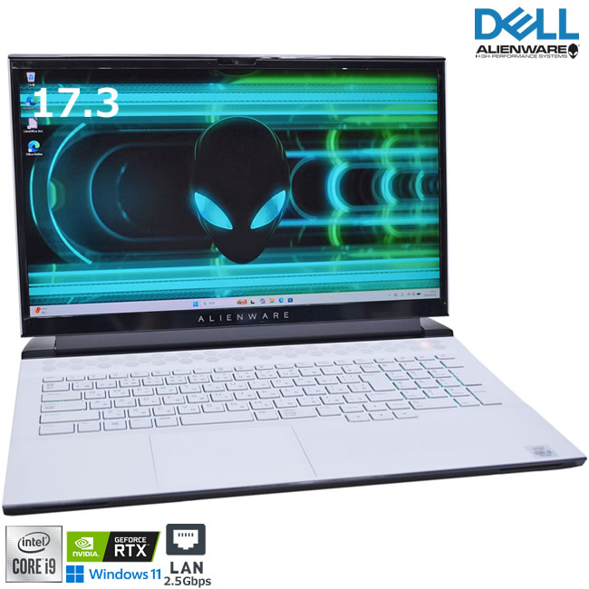 RTX2060Super Core i9 10980HK 記憶装置32G ゲーミングパソコン ALIENWARE m17 R3 17.3型 m.2SSD1結核症 2.5GbpsLAN Wi-Fi6 Windows11【中古】