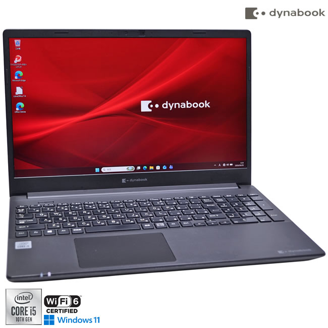 15.6型 FHD dynabook P55/FS Core i5 10210U M.2SSD256G 記憶装置8G Wi-Fi6 Web写真機 USBType-C Windows11【中古】