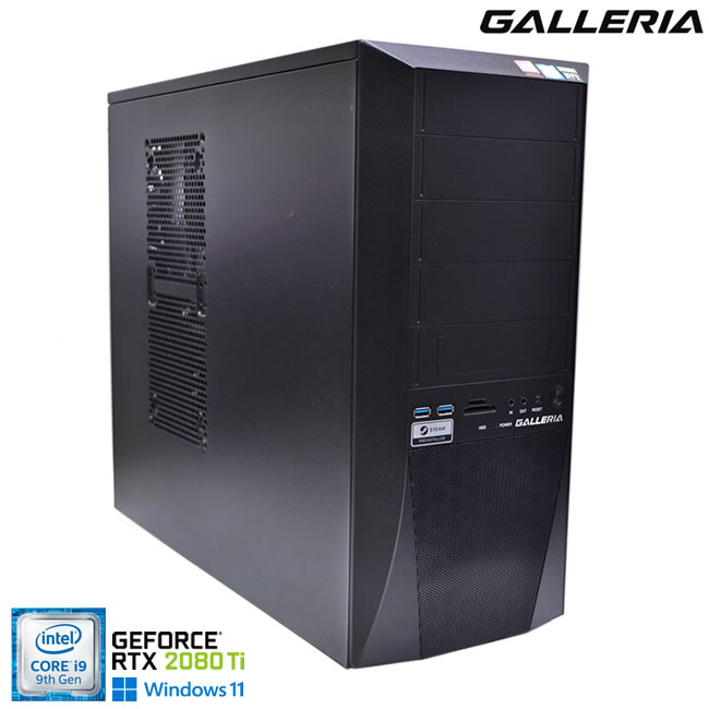 ゲーミングパソコン RTX2080ti Galleria ZZ 9900K Core i9 9900K 記憶装置32GB m.2SSD512G HDD3結核症 高閣型 事務机とっ始め【中古】