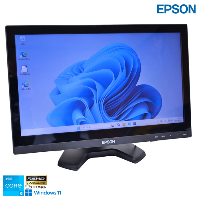 15.6型タッチパネル 液晶書き割り VESAマウント EPSON Endeavor ST50 Core i3 1115G4 新品SSD512G 記憶装置8G USBType-C Windows11【中古】