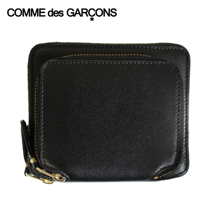 Wallet Comme des Garcons ウォレット コム デ 給仕 SA2100OP OUTSIDE POCKT 折りたたみがま口 二つ折りがま口がま口 パウダーコンパクト ラウンドチャック なめし革 本革 メンズ レディース 黒いことコインケース 紙入れ 差し上げ物 差し上げ物 通い 通学 貨物輸送無料 財布・ケース-メンズ財布