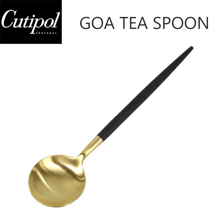 市場 Cutipol ティースプーン GOA ブラック spoon ゴールドキッチン用品 Tea ゴア 黒 スプーン クチポール