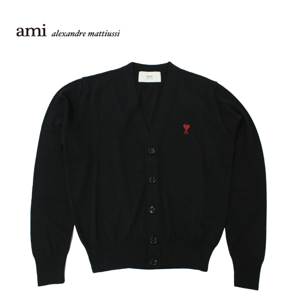【正規品タグ付】アミパリス amiparis ニット カーディガン　黒 楽天市場】ami paris アミパリス カーディガン Ami de Coeur
