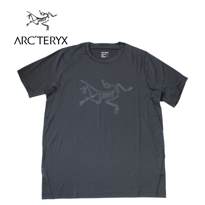 ARC\u0027TERYX ARCTERYX アークテリクス Cormac Logo SS T-Shirt コーマック ロゴタイプ 遊撃手捩り プルオーバー 労働者の一団のど首 プルオーバー カットソー 半袖 形づくる 黒いこと X000010293差し上げ物 差し上げ物 通い 通学 貨物輸送無料