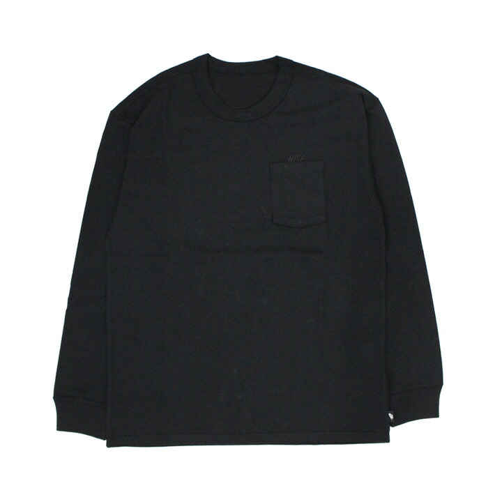 NIKE ナイキ Premium Essentials Men's Long-Sleeve Pocket T-Shirt プレミアムエッセンシャルズ メンズ ロングスリーブ ポケット Tシャツ ロンT カットソー メンズ DR7930 011 ブラック ルームウェア 部屋着 プレゼント ギフト 通勤 通学