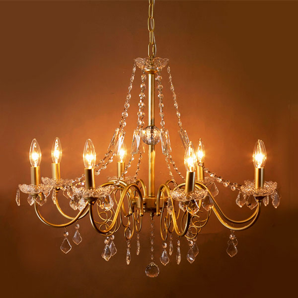 楽天市場】シャンデリアライト クリスタルガラス [ ブロンズ 4灯 ] LED