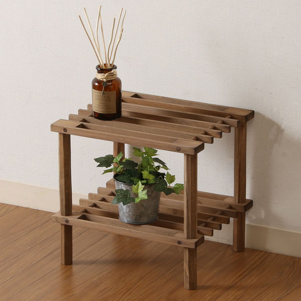 楽天市場】棚 木製 シェルフラック 木製 2段 北欧 シェルフ 収納 収納