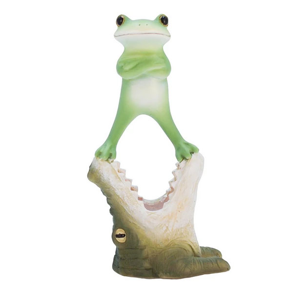 Copeau コポー ワニと絶体絶命カエル レッド 小物 オブジェ カエル 置き物 置物 オブジェ 蛙 フロッグ FROG ガーデン雑貨 インテリア雑貨 小物 マスコット ミニチュア画像