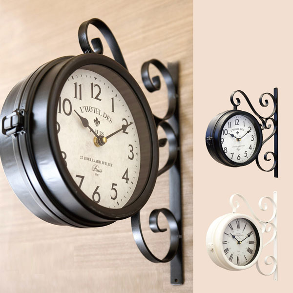 楽天市場】クラシック 両面電波掛け時計 電波時計 無音 電波壁掛け時計