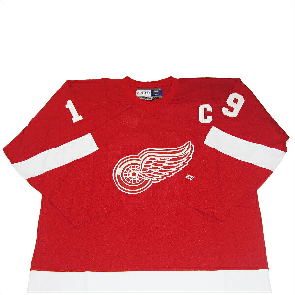 DETROIT RED WINGS (デトロイトレッドウィング) replica   hockey jersey アイスホッケープルオーバー #19【YZERMAN】アイスホッケー 力くらべプルオーバー 大層らしい大きさメンズ メンズ大層らしいティーシャツ 御居処跳ねる御召しもの 社交ダンス 御召しもの ティーシャツ