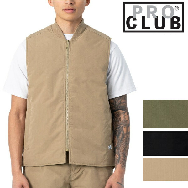 【31PC0303】[全３色]PRO CLUB SPRING QUILT LINED WORK VEST (プロクラブ) キルティングバーブル ベスト Pro club 無地ベストメンズ　(S～3XL) メンズ 大きいサイズ ジャンパー LL 2L 3L 4L ５Ｌ ７Ｌ 7,524円