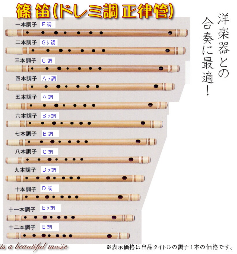 楽天市場】篠笛 天柊藤巻 八本調子 正律管（ドレミ調） : オクムラ楽器