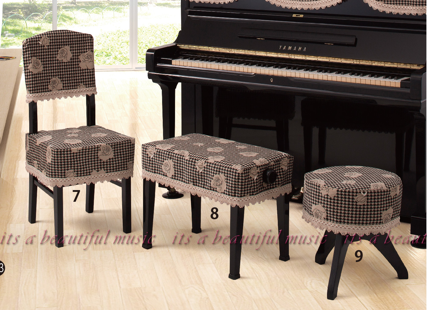 楽天市場ピアノ椅子カバーベンチ椅子用アルプス