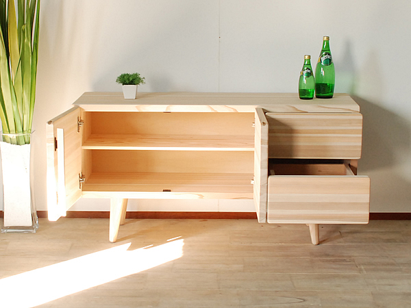 i-choco: Japanese cedar lowboard chest TV unit bookcase ...