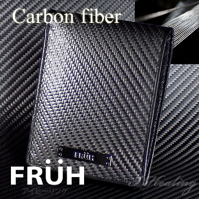 楽天市場 Fruh二つ折り財布 高耐久リアルカーボン ショート ウォレット 黒 フリューgl027 メンズ 日本製 アイヒーリング