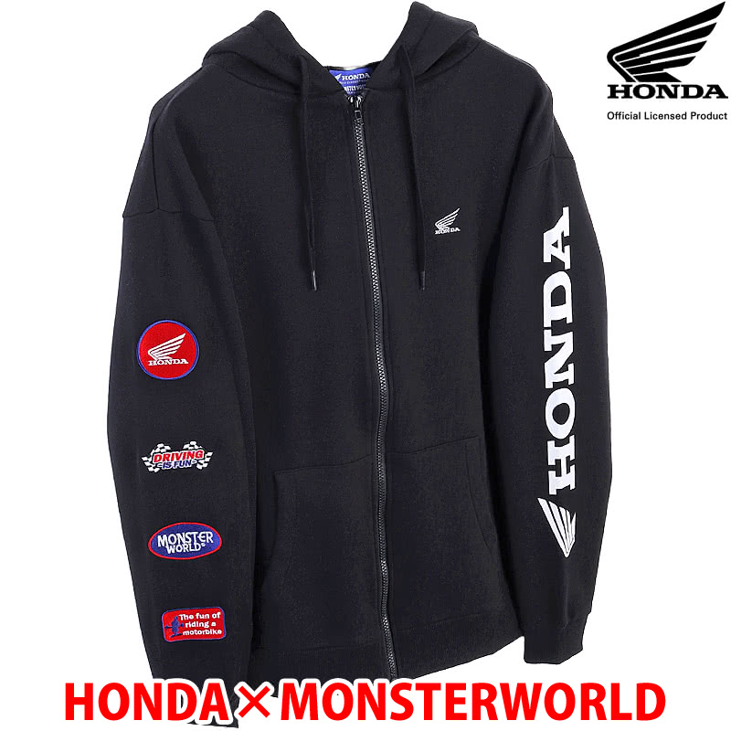 楽天市場】HONDA×MONSTER WORLD ZIPパーカー A ネイビー サイド