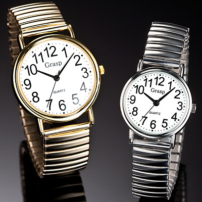 【楽天市場】見やすい大きな文字盤 伸縮ベルト腕時計：アイヒーリング