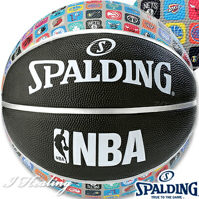 楽天市場 Spalding バスケットボール7号 Nbaアイコンボール ブラック ラバー スポルディング 649z アイヒーリング