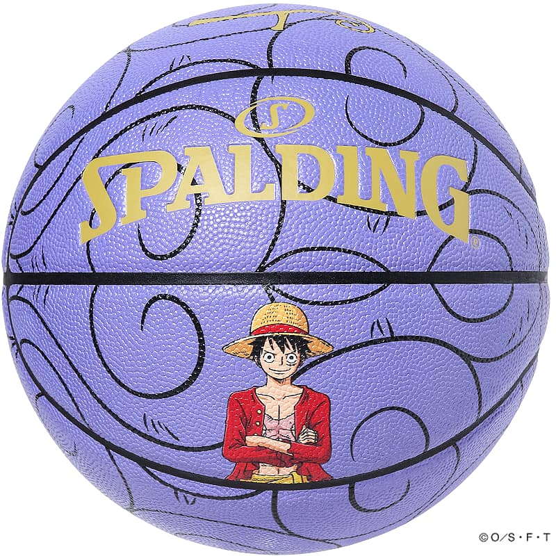 バスケットボール 7号 ルフィ ONE PIECE ゴムゴムの実 パープル 78-039J ワンピース バスケ 合成皮革 屋内 屋外 スポルディング 25AW 正規品【送料当社負担】画像