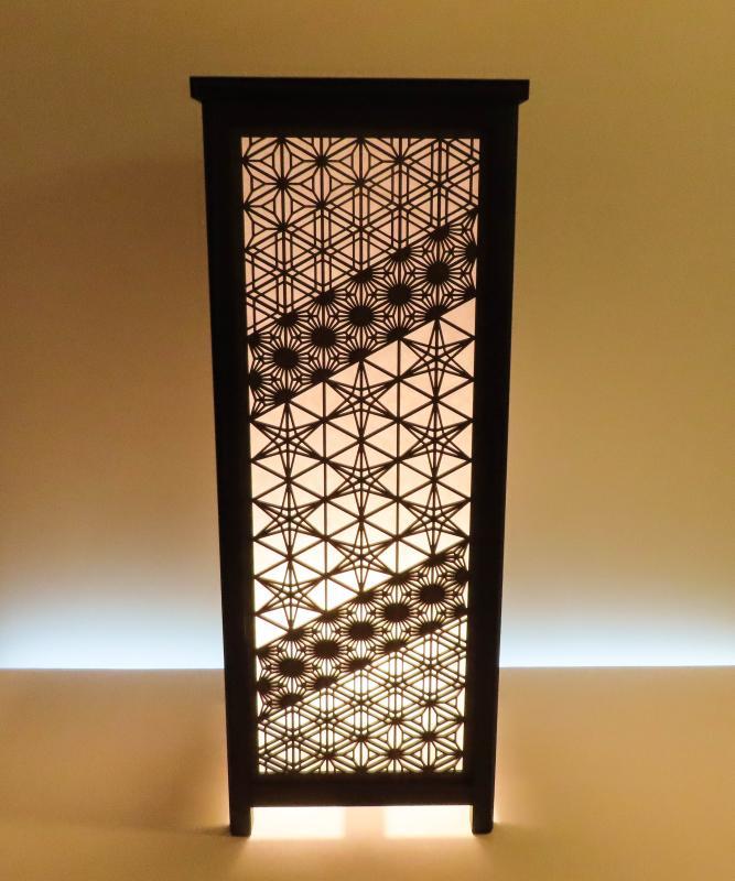 楽天市場】LAD-1851 レーザー行灯「趣」 Lサイズ 八重桜と角麻組子