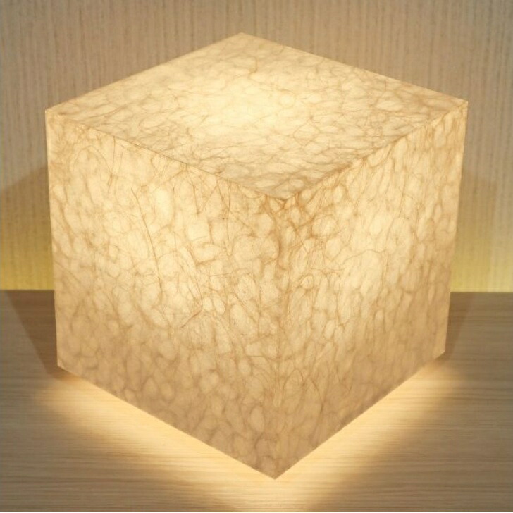 ACA200-011 アクリキューブ行灯 Mサイズ 20cmキューブ楮和紙無地/麻落水紙 LED電球ホテル・和風旅館・飲食店・リラクゼーション施設などにお薦め!繊細な技術と耐久性を組み合わせた作品です。|アイインテリア 店