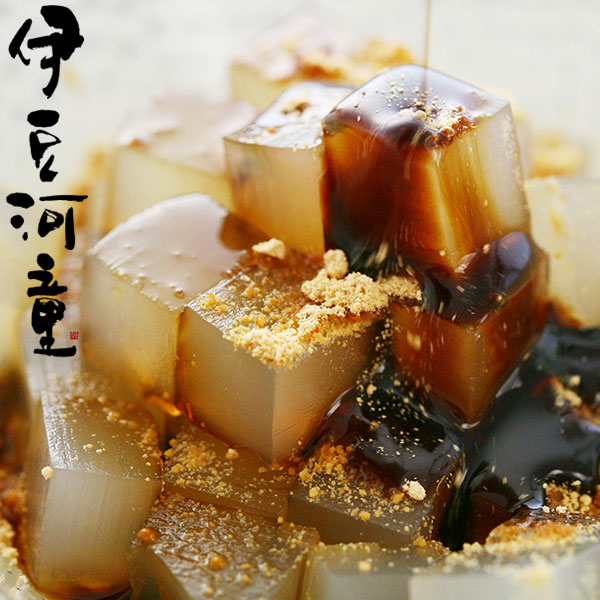楽天市場 黒蜜きな粉 角切ところてん 和風デザートに餡が入ってない角切りにカットしたところてんのあんみつタイプです ところてんの伊豆河童