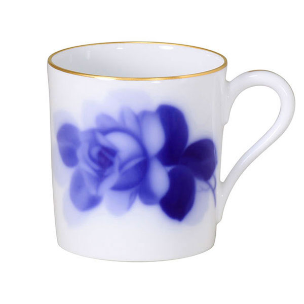 大倉陶園　蓋付煎茶碗　ブルーローズフラワー　未使用 大倉陶園 蓋付煎茶碗 ブルーローズフラワー 未使用