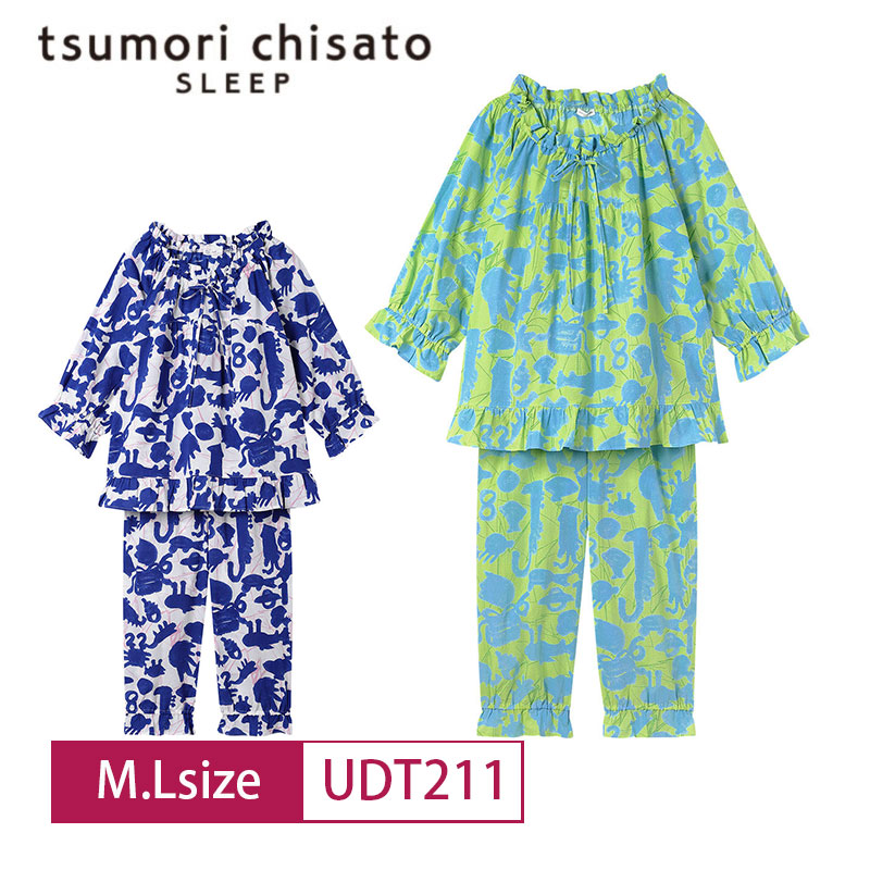 15％OFF ワコール Wacoal ツモリチサト tsumori chisato SLEEP パジャマ お部屋お召しもの 8分袖 8分丈 かぶり印字機 綿100% M・L大いさ UDT211 3wY レディース-パジャマ-インナー・下着・ナイトウェア