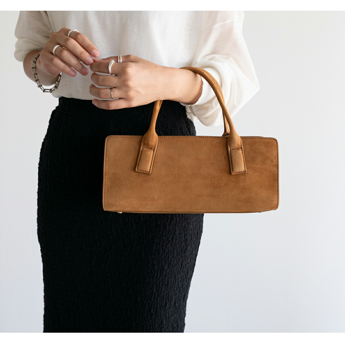 yuki(ドキ子さん)ROOMコラボ】 本革 ボストン 横長バッグ バゲット