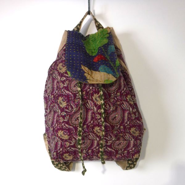 リサイクルサリーリュックサック 【H】 peopletree ピープルツリー フェアトレード fairtrade bag backpack かばん 鞄 バッグ バック|あいね・谷町九丁目店