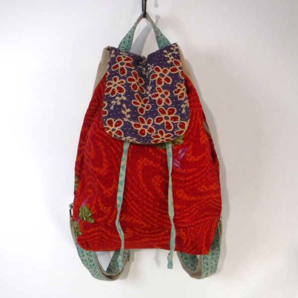 リサイクルサリーリュックサック 【I】 peopletree ピープルツリー フェアトレード fairtrade bag backpack かばん 鞄 バッグ バック|あいね・谷町九丁目店