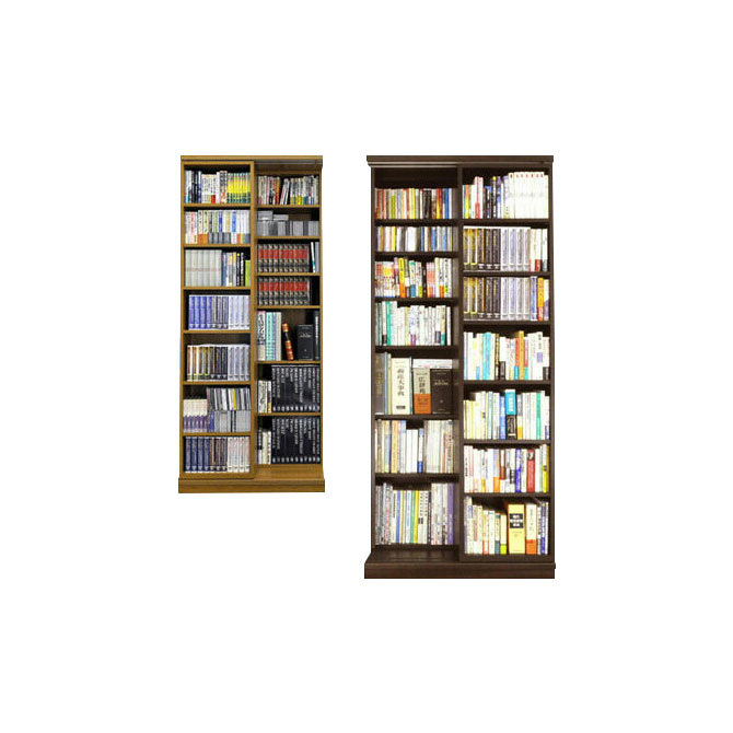 楽天市場】スライド書棚 本棚 日本製 スライド 大容量 高級 書架 幅127