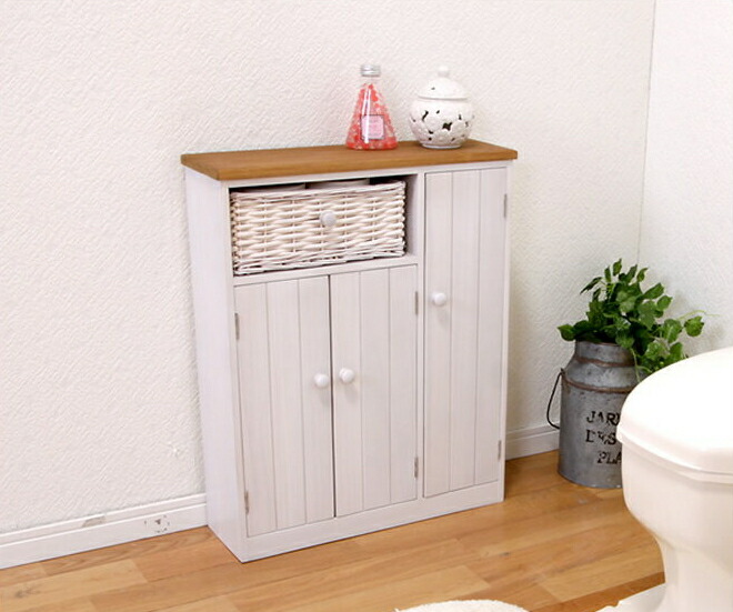 楽天市場】トイレ収納ラック 幅45cm フレンチアンティーク風 ルーバー