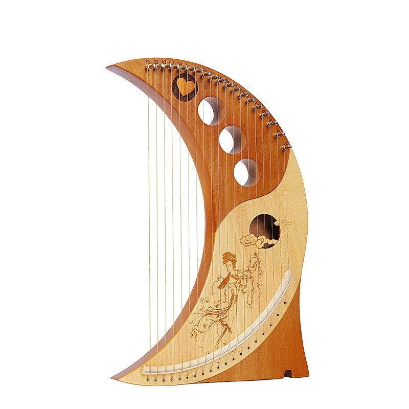 楽天市場】ハープ弦楽器、19弦、リラの金属弦、木製竪琴 楽器ライアー