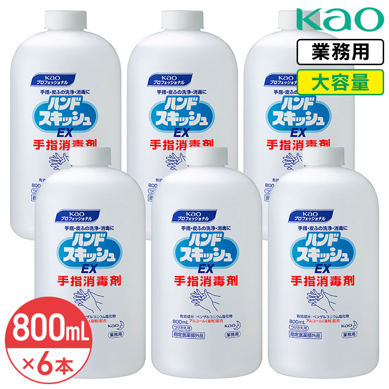 花王 ハンドスキッシュ EX 800ml × 6本 1ケース 指定医薬部外品 大容量 業務用 付け替え つけ替用 つけかえ つけ替え 外皮消毒剤 消毒液 手指 手指消毒 日本製 Kao プロシリーズ