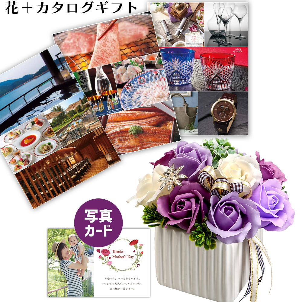 あす楽 花 観葉植物 ローズ パープル カタログギフト B Coo ソープフラワ プレゼント 結婚祝い 円 お祝い 結婚祝い 誕生日プレゼント Db B6 新築祝い お見舞い 定年 退職祝い 贈り物 開店祝い 母 花 円 母の日ギフト 枯れない花 女友達 フラワーギフト
