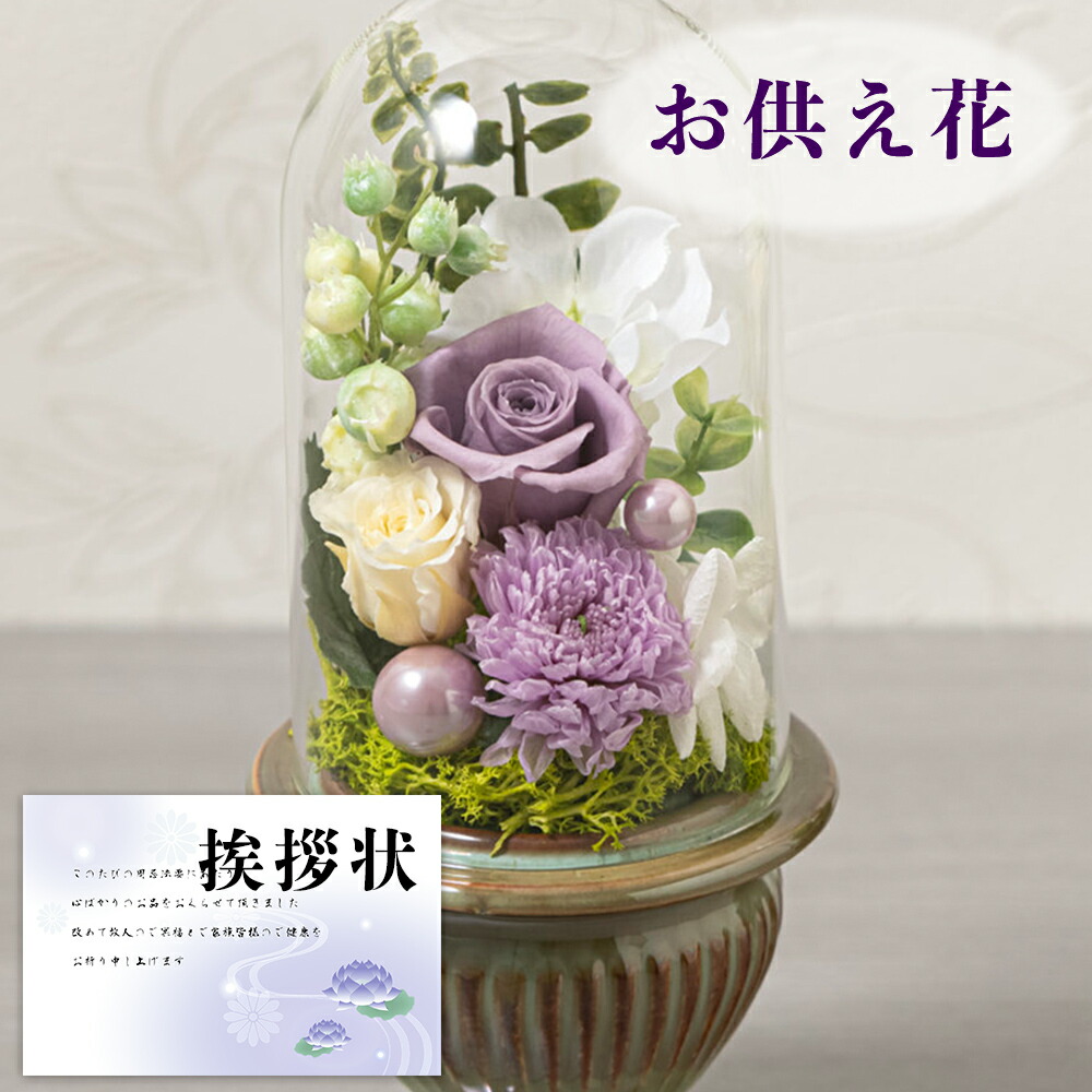 【マラソン限定10%OFF】お供え 花 プリザーブドフラワー 白雨 紫 御供 御供え物 お供え物 供花 お彼岸 枕花 お盆 飾り 初盆 新盆 法事 仏事 弔事 命日 月命日 一周忌 三周忌 初七日 四十九日 法要 仏壇花 仏花 (DB) [仏] [花] 喪中見舞 即日発送 ペット 喪中見舞い 1dy