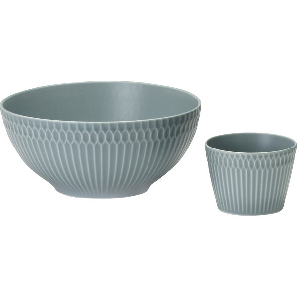 結婚祝い 小田陶器 麺鉢 カップ セット 磁器 日本製 ブルーグレー テーブルウェア 贈り物 お礼 結婚内祝い 出産 お祝い お返し お祝い返し 誕生日 入学 就職 新築 送料無料 5000円 人気 (SD) 1歳 初節句 入学祝い