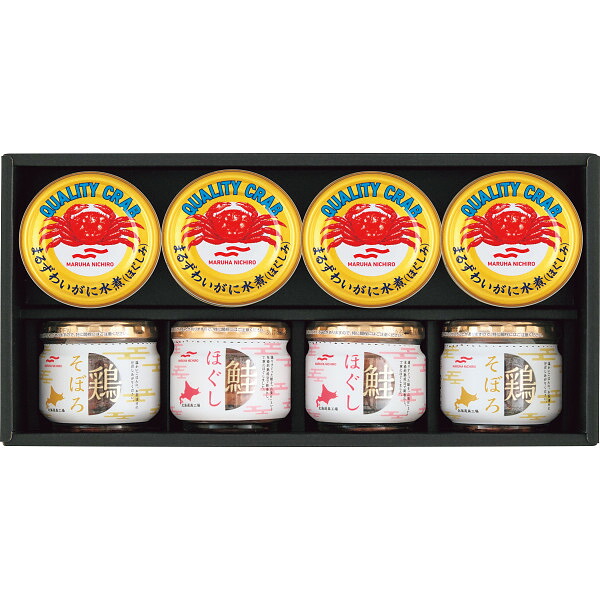 内祝い お返し 出産 メッセージカード 無料 マルハニチロ かに 缶詰 瓶詰 詰合せ 食品 缶詰 海鮮 鮭 鶏そぼろ まるずわいがに B ギフト 贈り物 出産祝い お礼 結婚 入学 入園 新築 快気 祝い 香典返し お祝い返し 送料無料 人気 6500円 (SD)軽 敬老の日 1歳 退職祝い 初節句