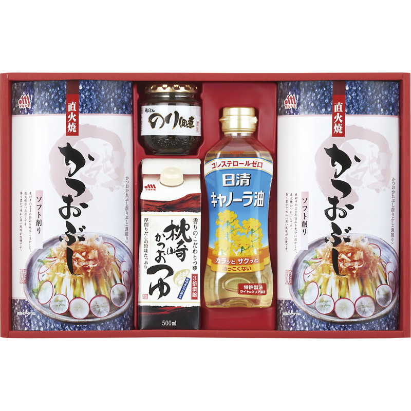 かつお節 つゆ のり佃煮 キャノーラ油 和食 新築内祝い 新居 新築祝い お返し 贈り物 贈答品 お誕生日 お祝い プレゼント 挨拶状 お見舞い 退院 お祝いお返し 快気祝い 快気内祝い 返礼品 就職祝い お供え 香典返し 法事 引出物 5000円 (LO) 軽