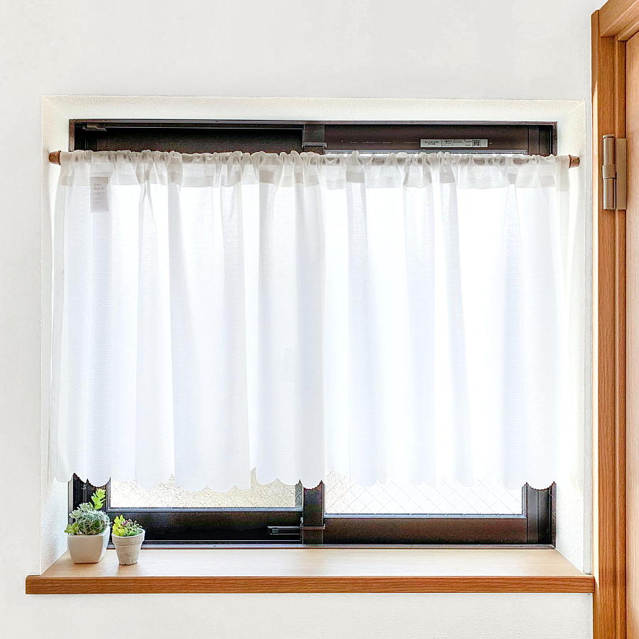 楽天市場 Uvカット ミラー レース カフェカーテン ソフィー 145 50cm リビング 洋室 和室 子供部屋 紫外線カット 出窓 小窓 日焼け対策 キッチン あす楽 インテリアショップシード